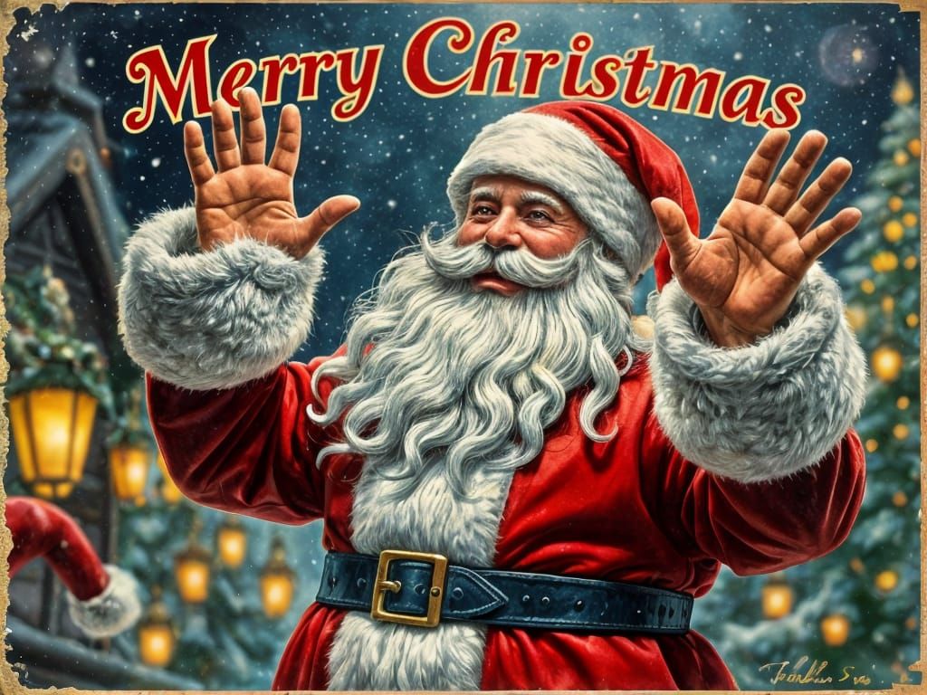 4x6 postcard)of Christmas Santa Claus