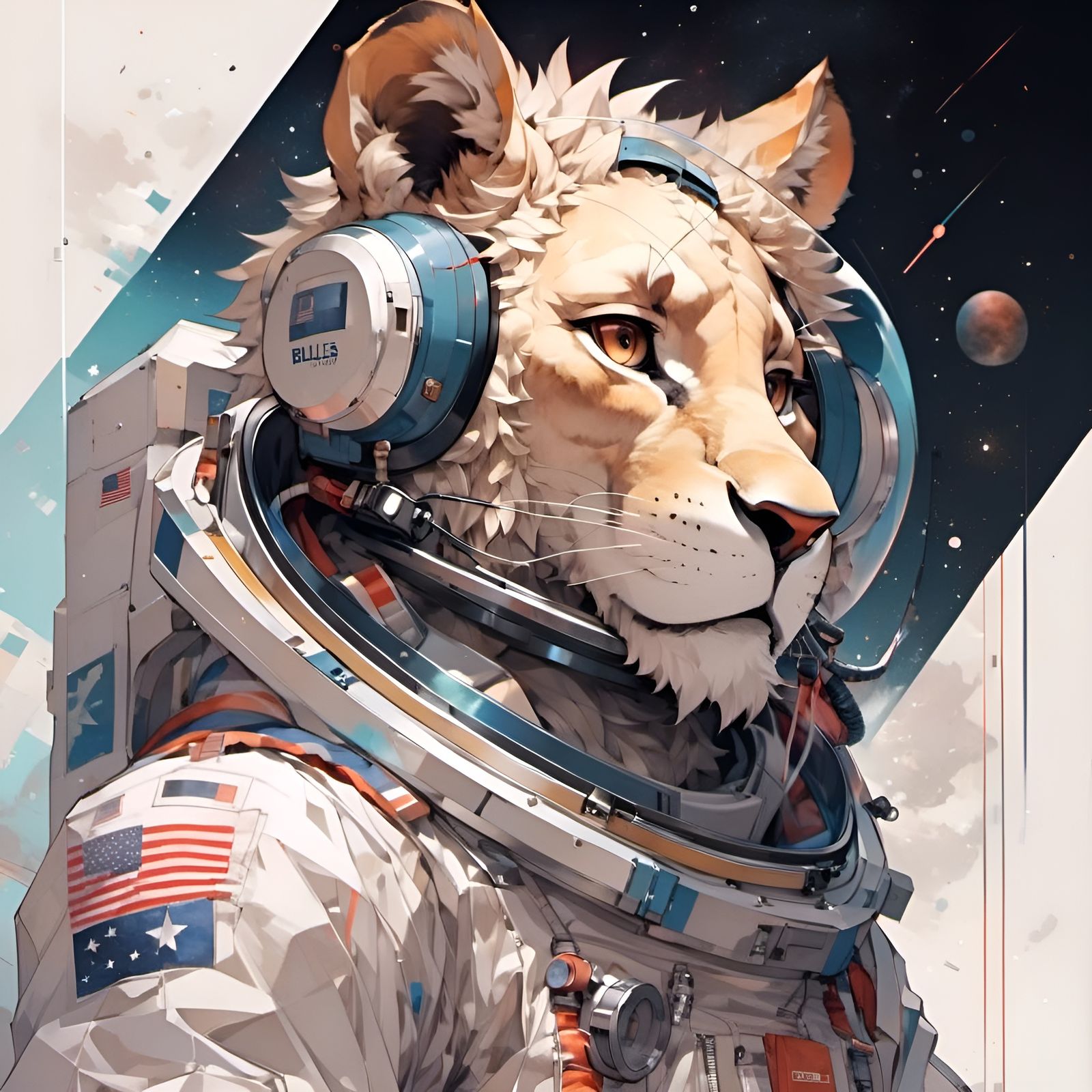 Lion astronaut