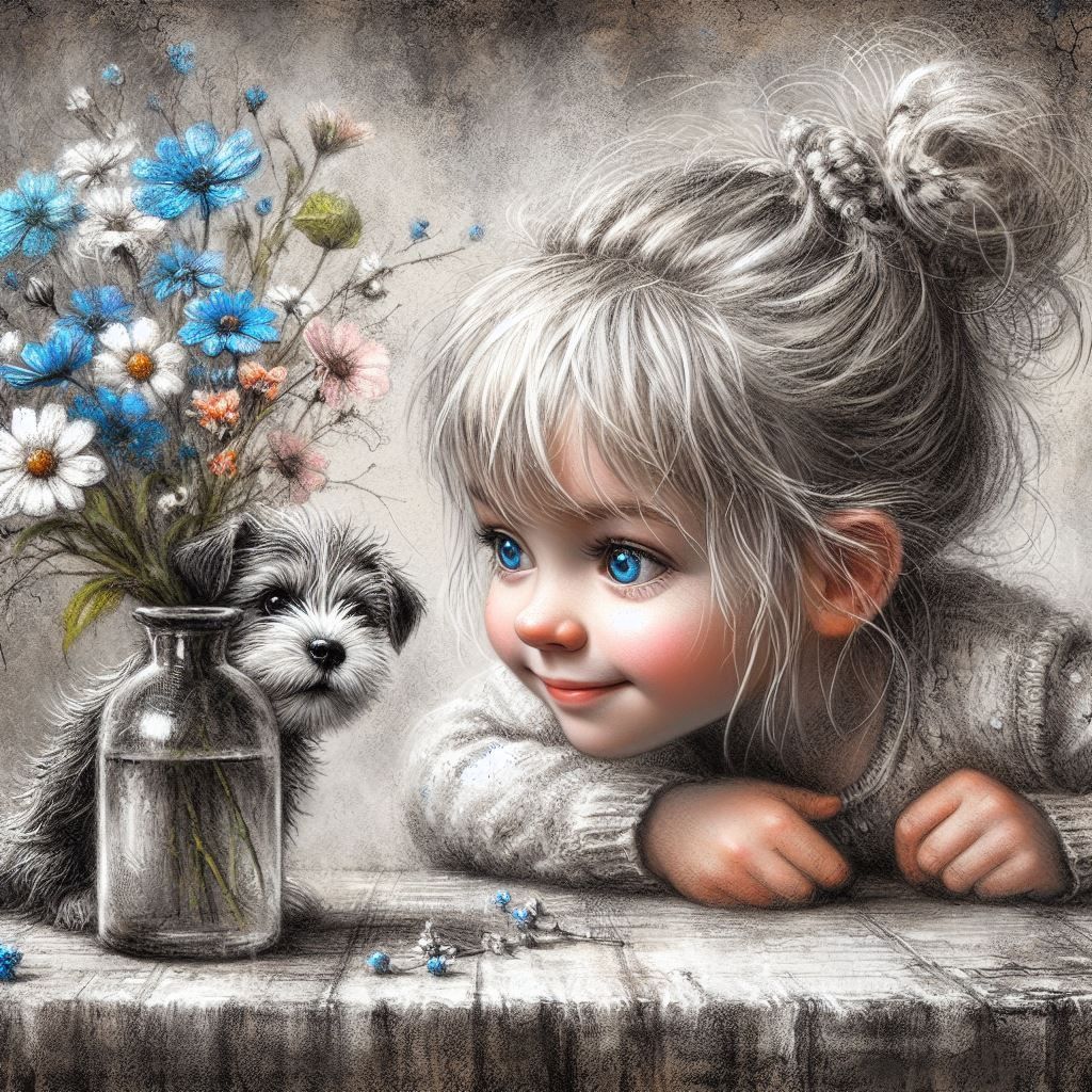 Cute Girl Smelling Flowers - AI Generated Artwork - NightCafe Creator