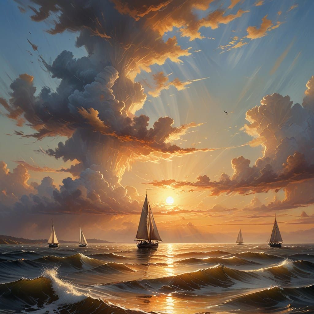 Sails at Sunset  by @Vic Williams