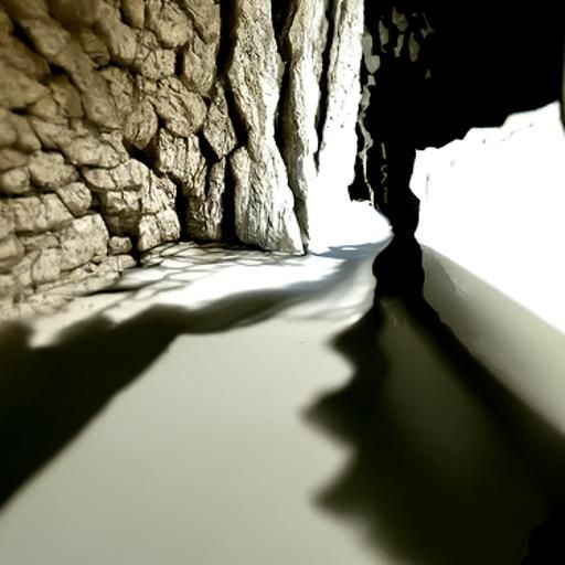 Walking through a narrow cave