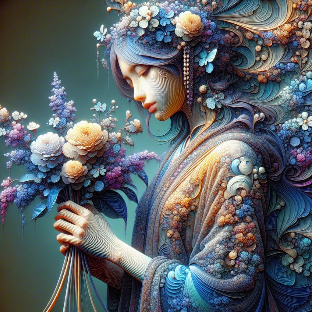 Girl with flowers