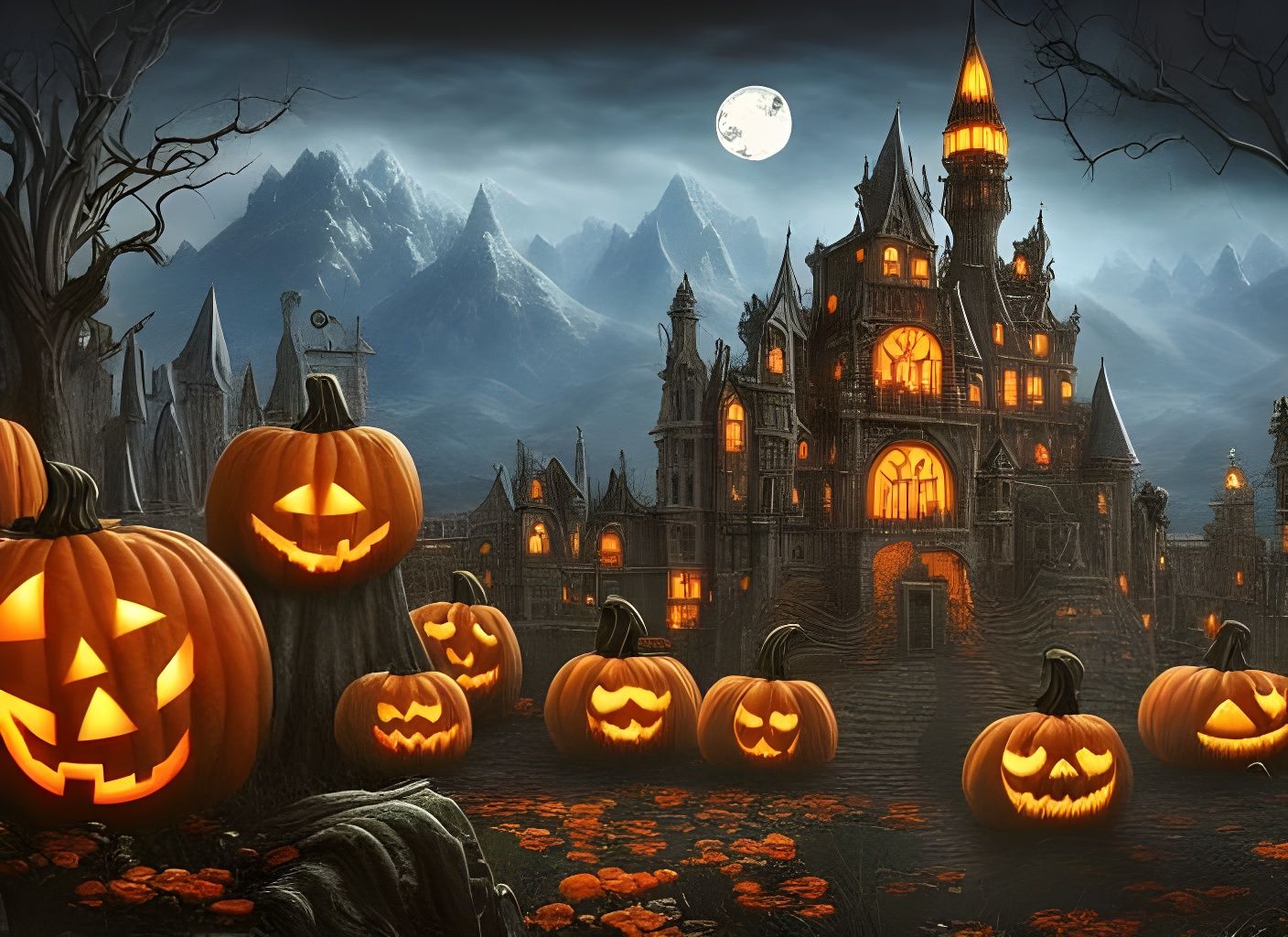 Halloween castle landscape  undefined