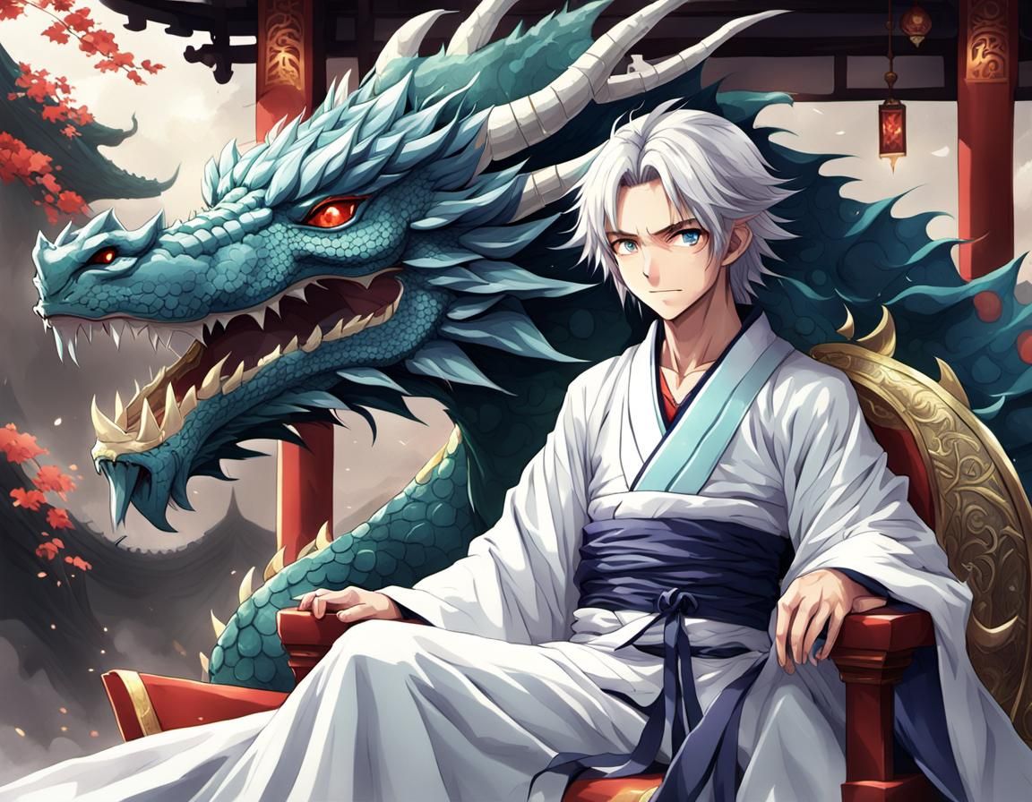 A royalty figure and his dragon