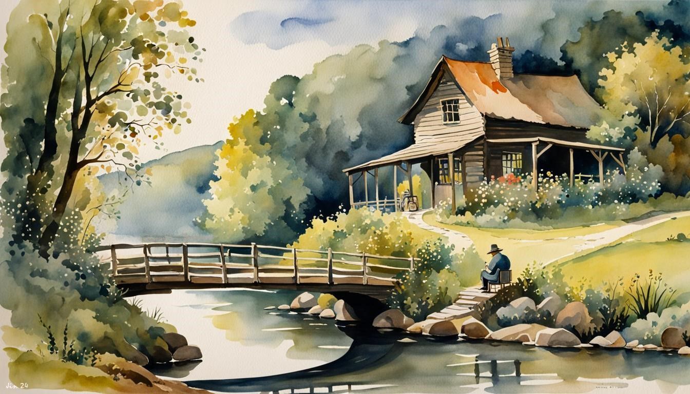 The old cabin on the stream