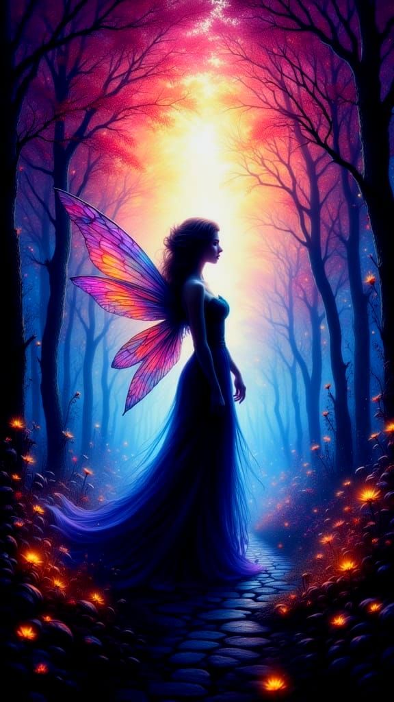 Ethereal Fairy in Magical Twilight Forest