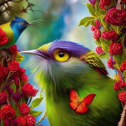 Birds and Roses