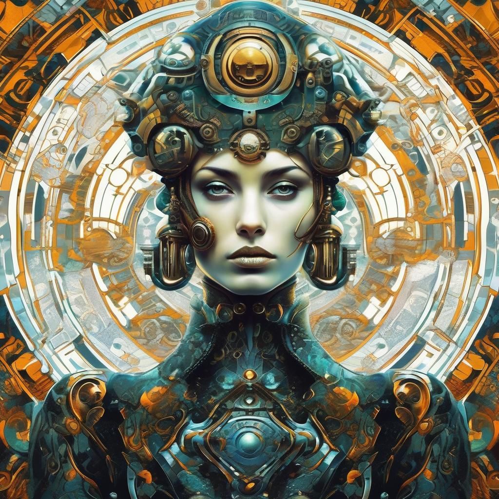 elegant woman Biopunk  style   by @Mapont