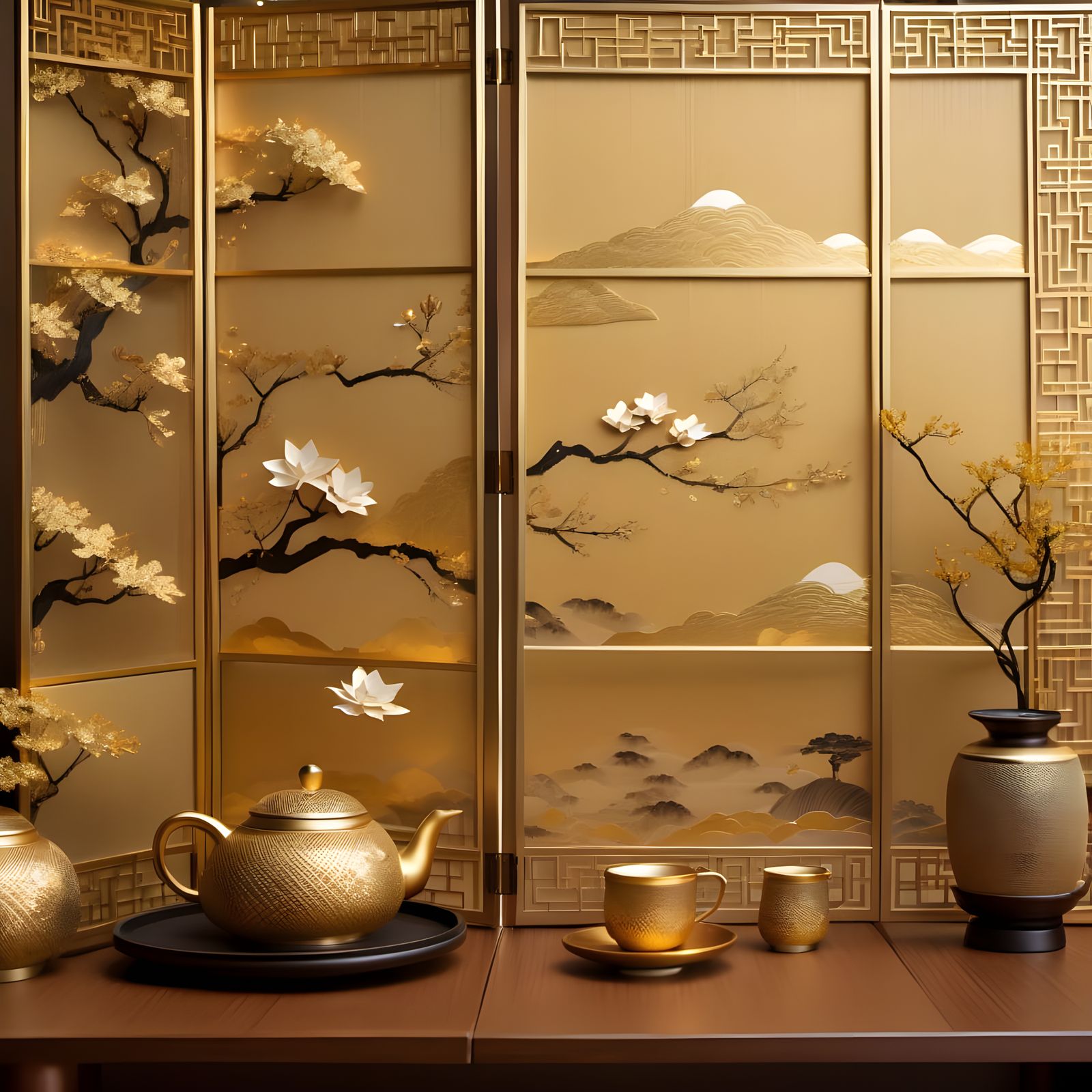 Golden Tea Time  by @SuperKawaii