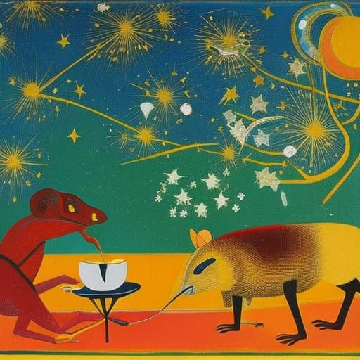 A mouse in sparkles comfortably settles in a mousetrap and, ...