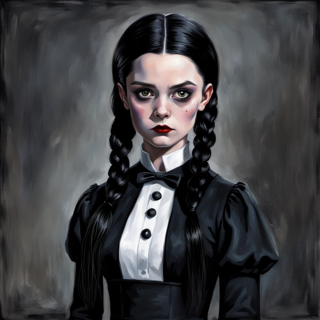 Wednesday Addams - AI Generated Artwork - NightCafe Creator