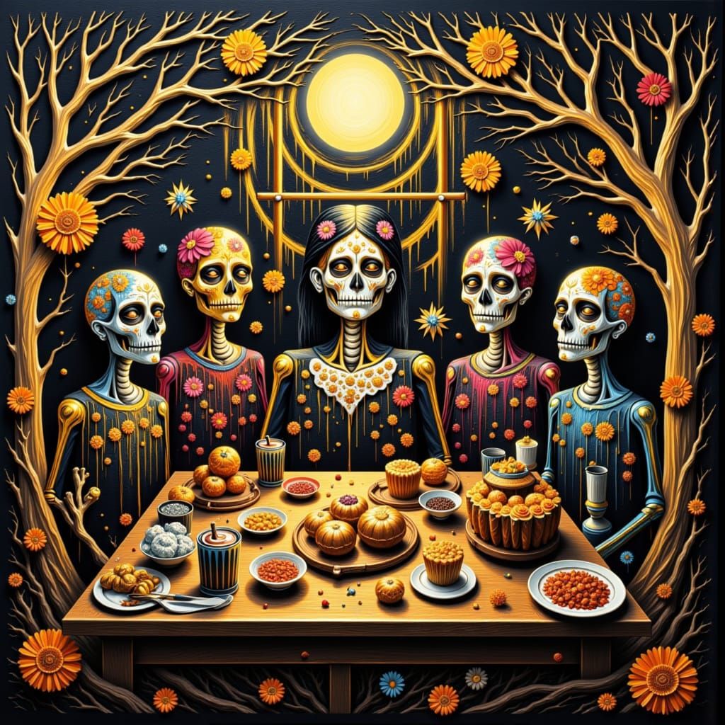 <lora:Golden Shadows:1.0> Dia De Los Muertos