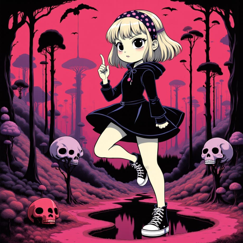 <lora:MY QUIRKY SCIENCE:1.0>
KLIMT, JASMIN-BECKETT-GRIFFITH, MONET, CartoonISH-girl, pouty lips, sassy pose. holds-finger-CHEEKY-UNDER-THE-C...