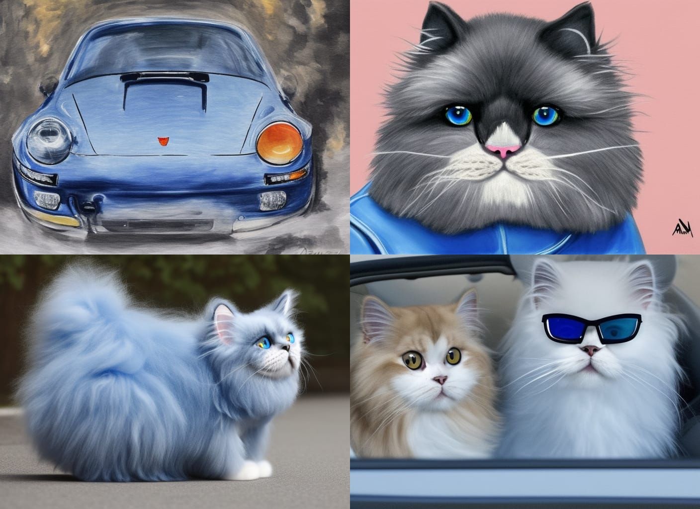 persian cat suit blue eyes mask  Porsche 911 carrera on the ...