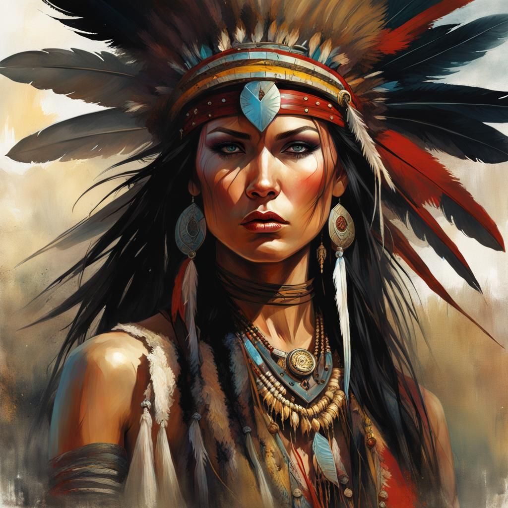 Cheyenne Warrior - AI Generated Artwork - NightCafe Creator