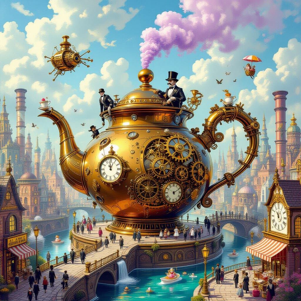 The Eruption of the Great Teapot City, 1887  by @Gilded Gloom