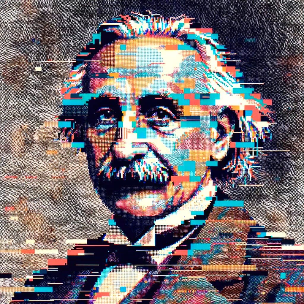 Glitchy Einstein  by @Mister