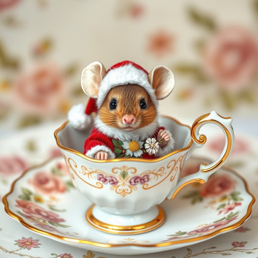 A mouse in a tea cup  by @Moonstruck