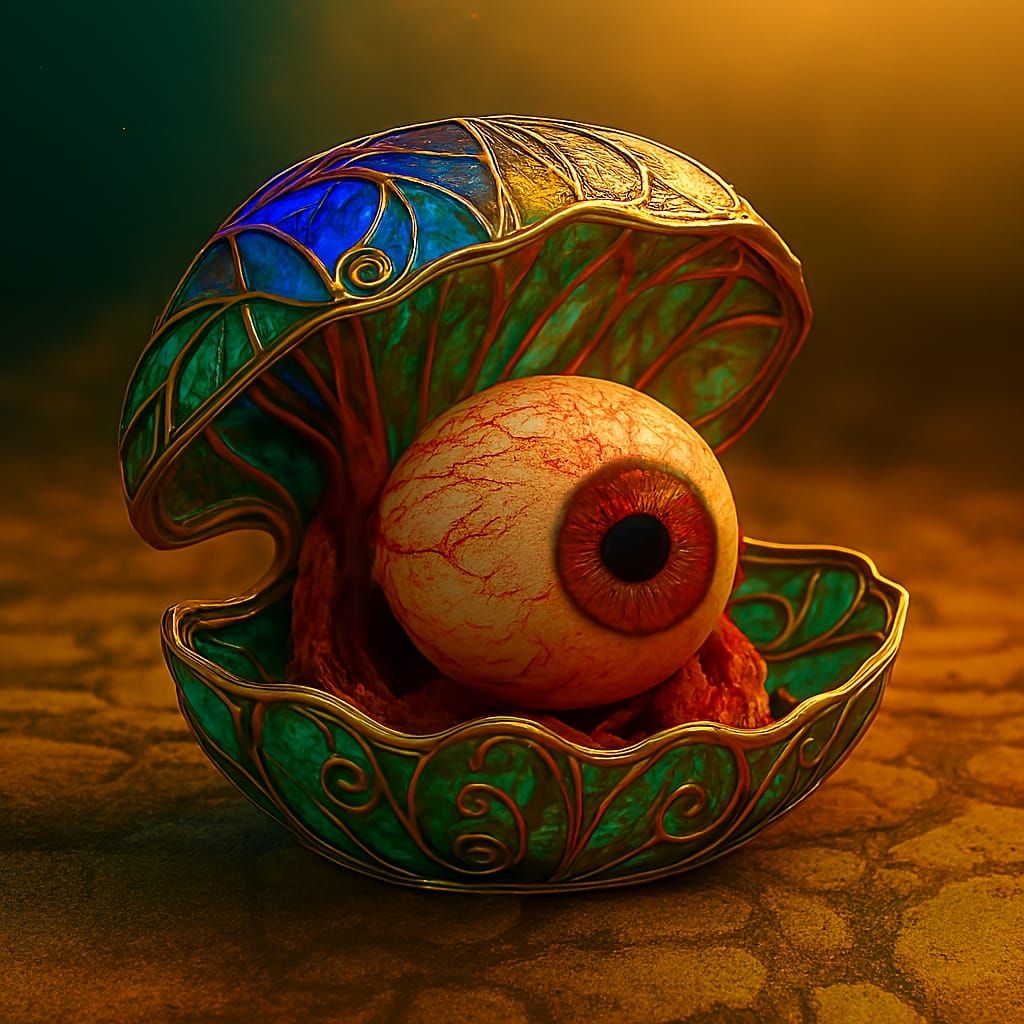 seaball within clamglass sculpture