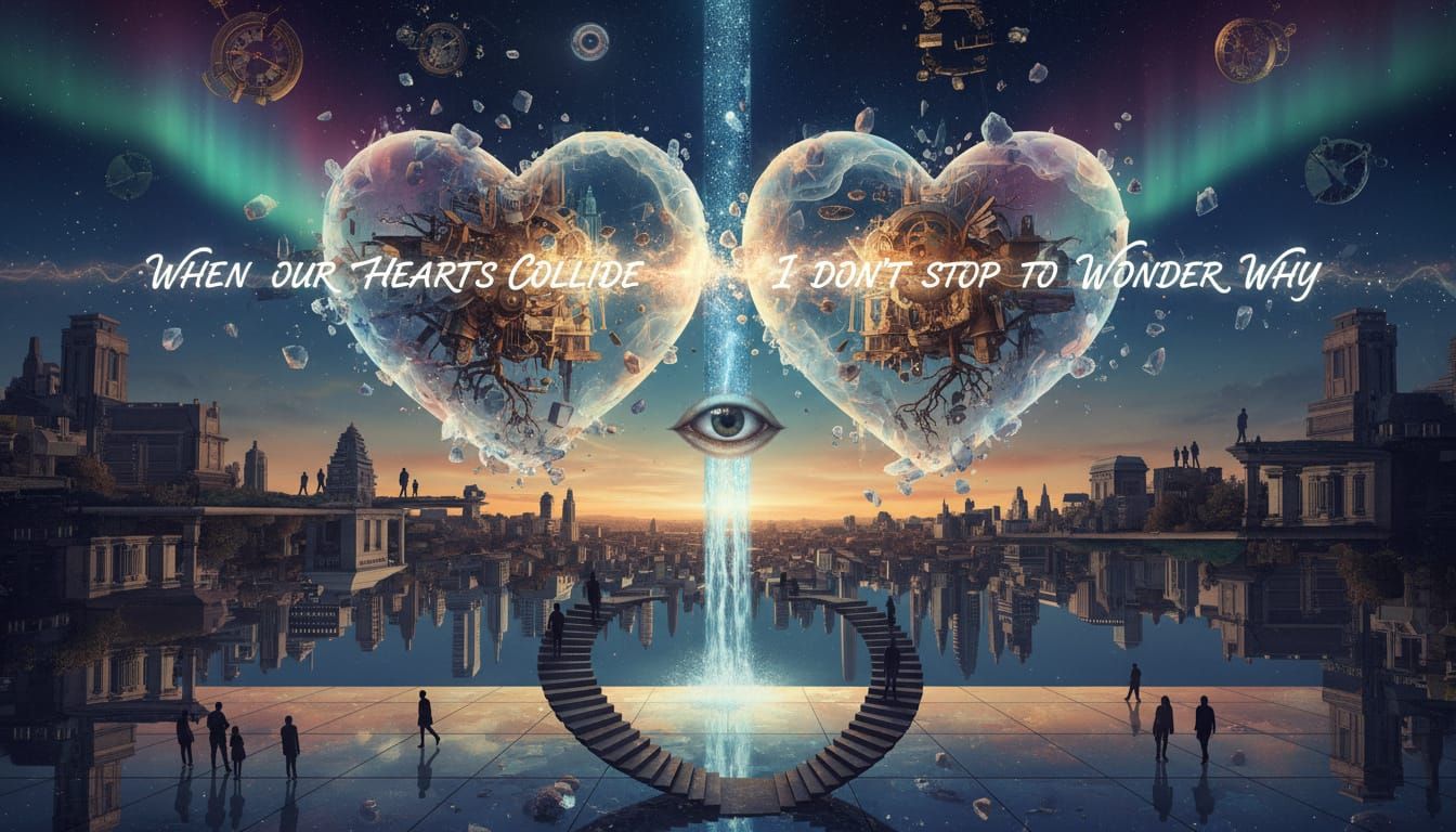 When our hearts collide, I don't stop to wonder why