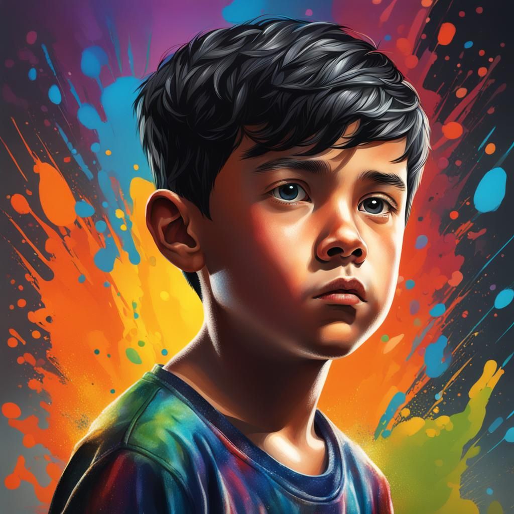 10 year old boy with short black hair