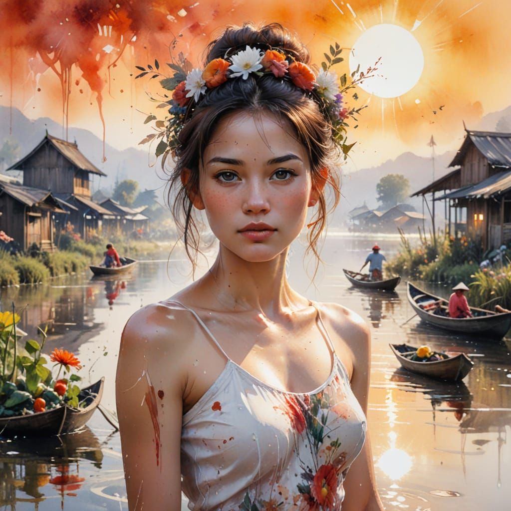 Inle Lake, Myanmar: Watercolor Reflection of Tranquility