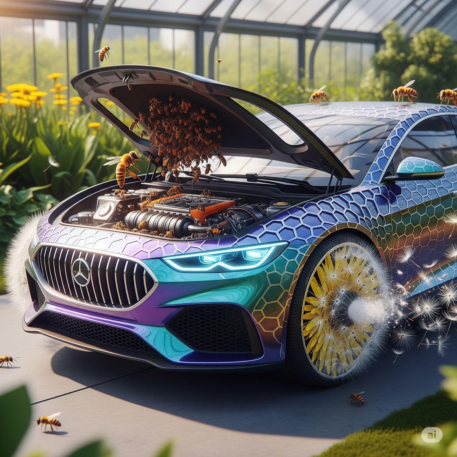 Bee hive under the hood.