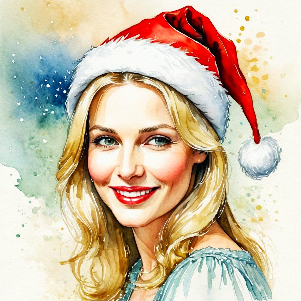 "Santa Hat" Watercolor