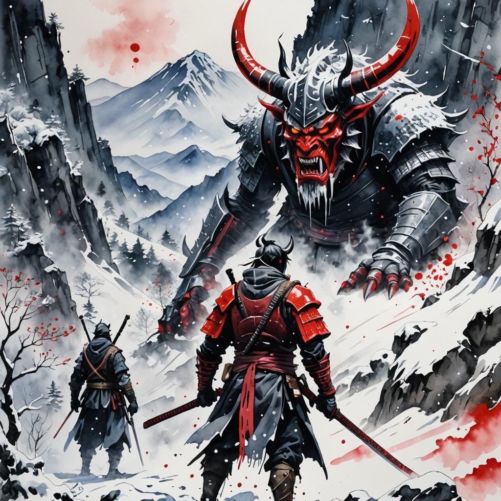 Japanese Oni Anime Villain   by @Dmitri