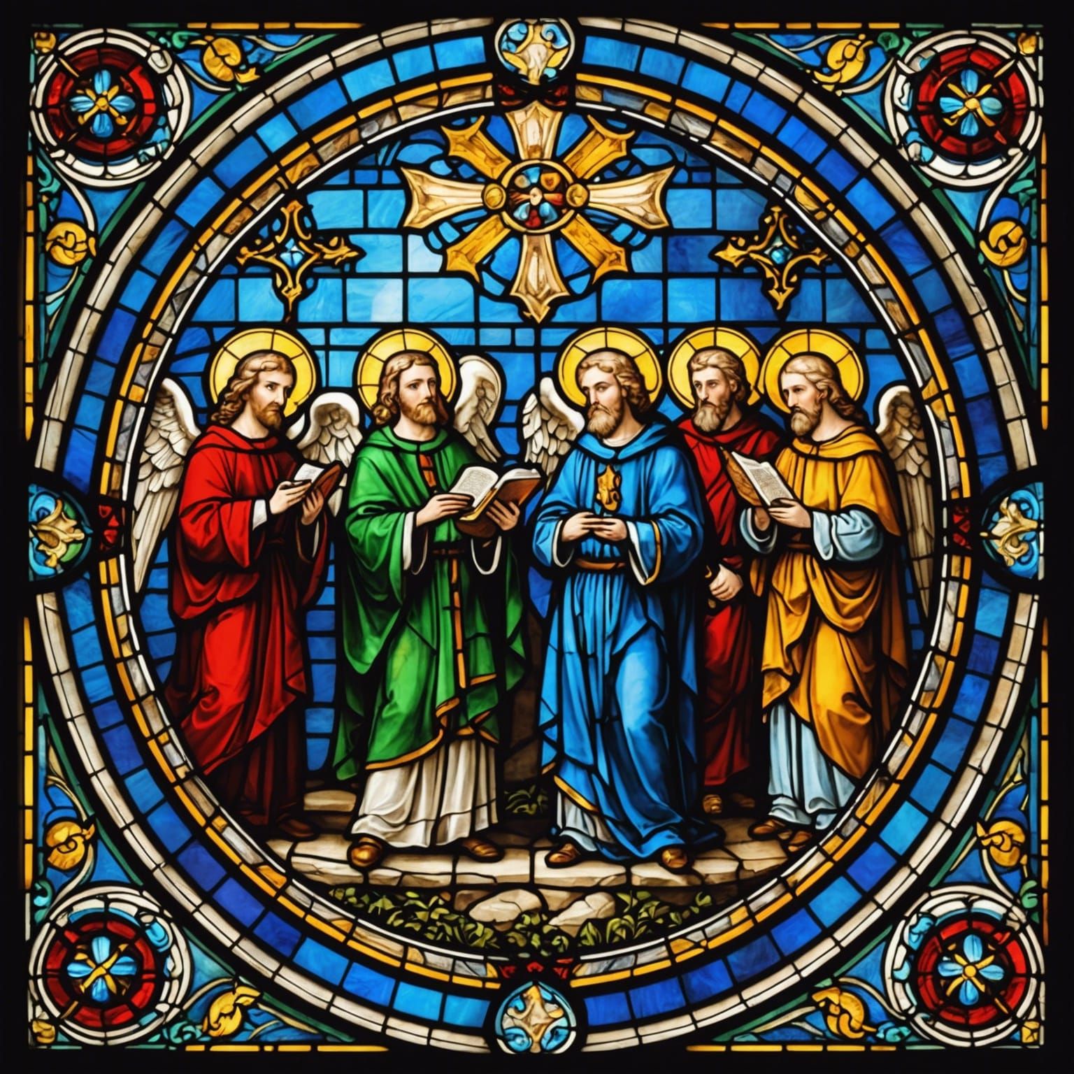 Stained Glass In A Medieval Cathedral - Ai Generated Artwork 