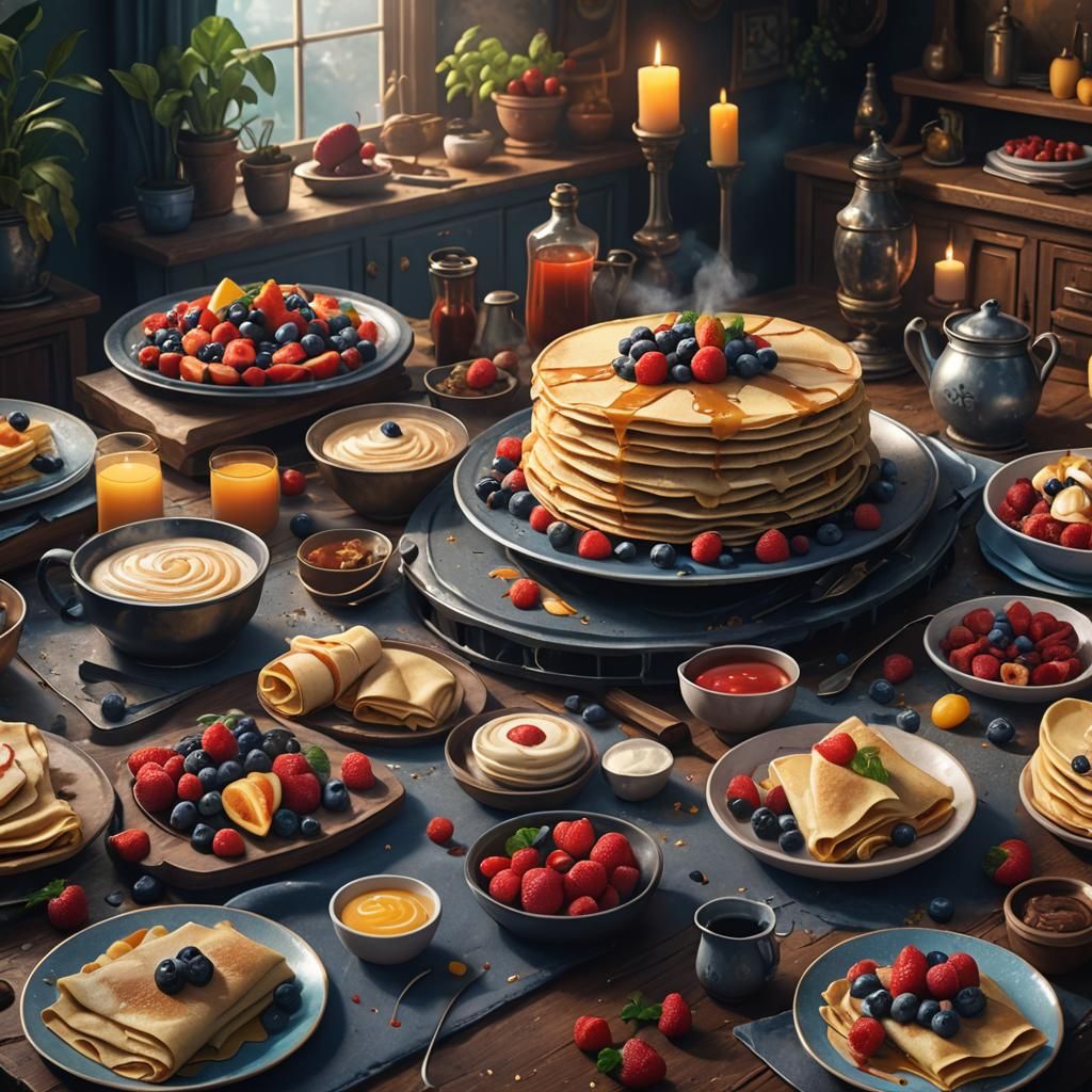 Berry Crepes Breakfast  by @DawnDoesArtToo