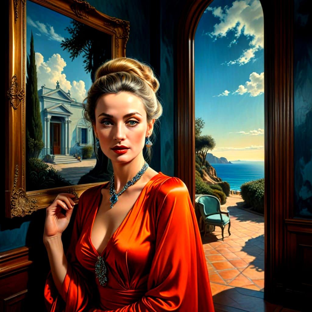 Extravagant Lady in Surreal Photorealistic Portrait