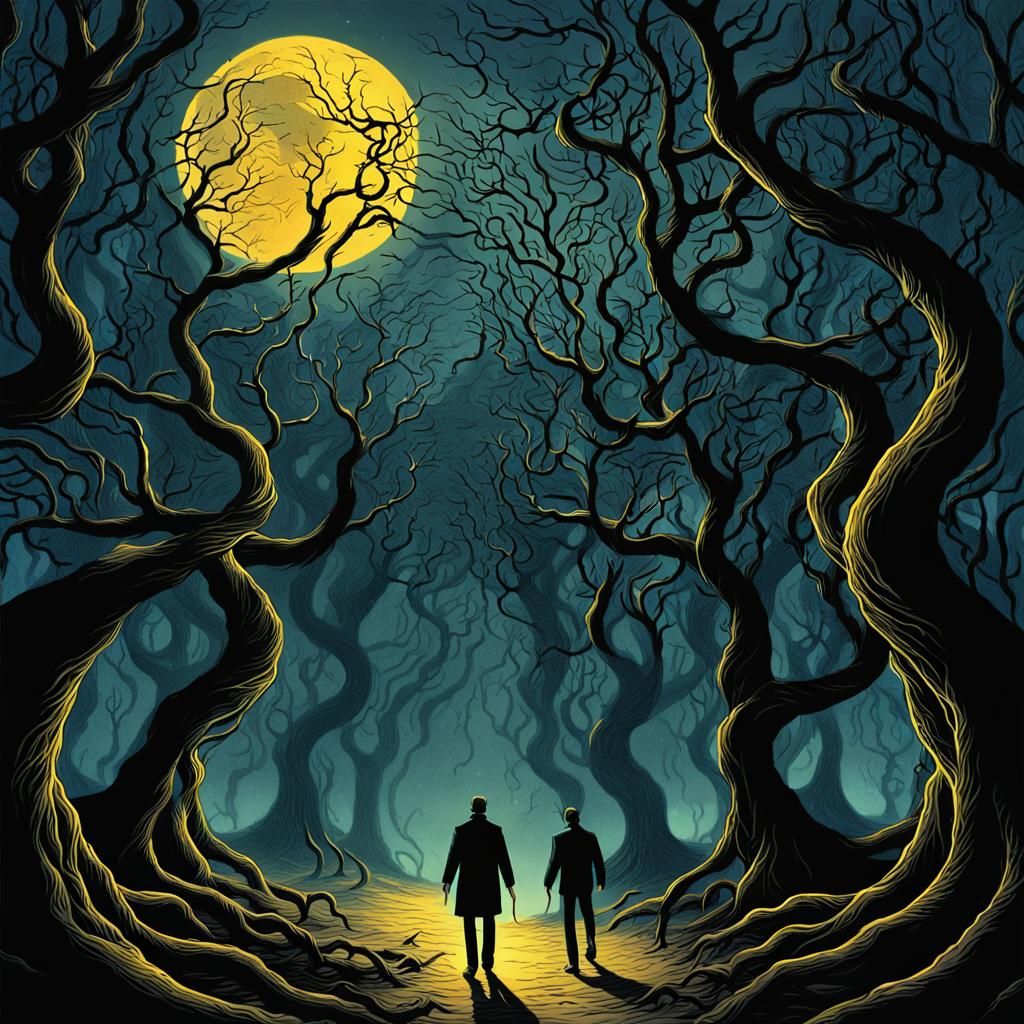 Ominous Clearing: A Dark Fantasy Illustration
