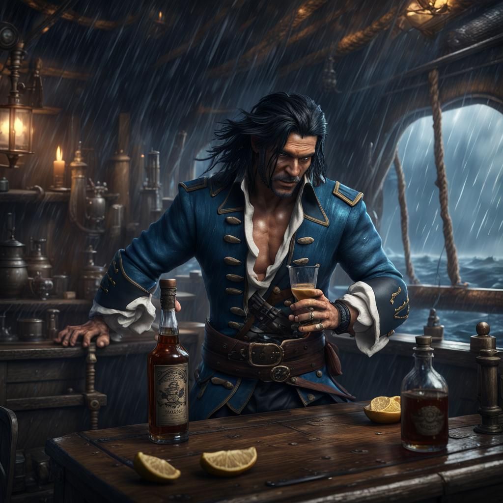 Pirate James and a bottle of rum  by @SirJamesSpencer