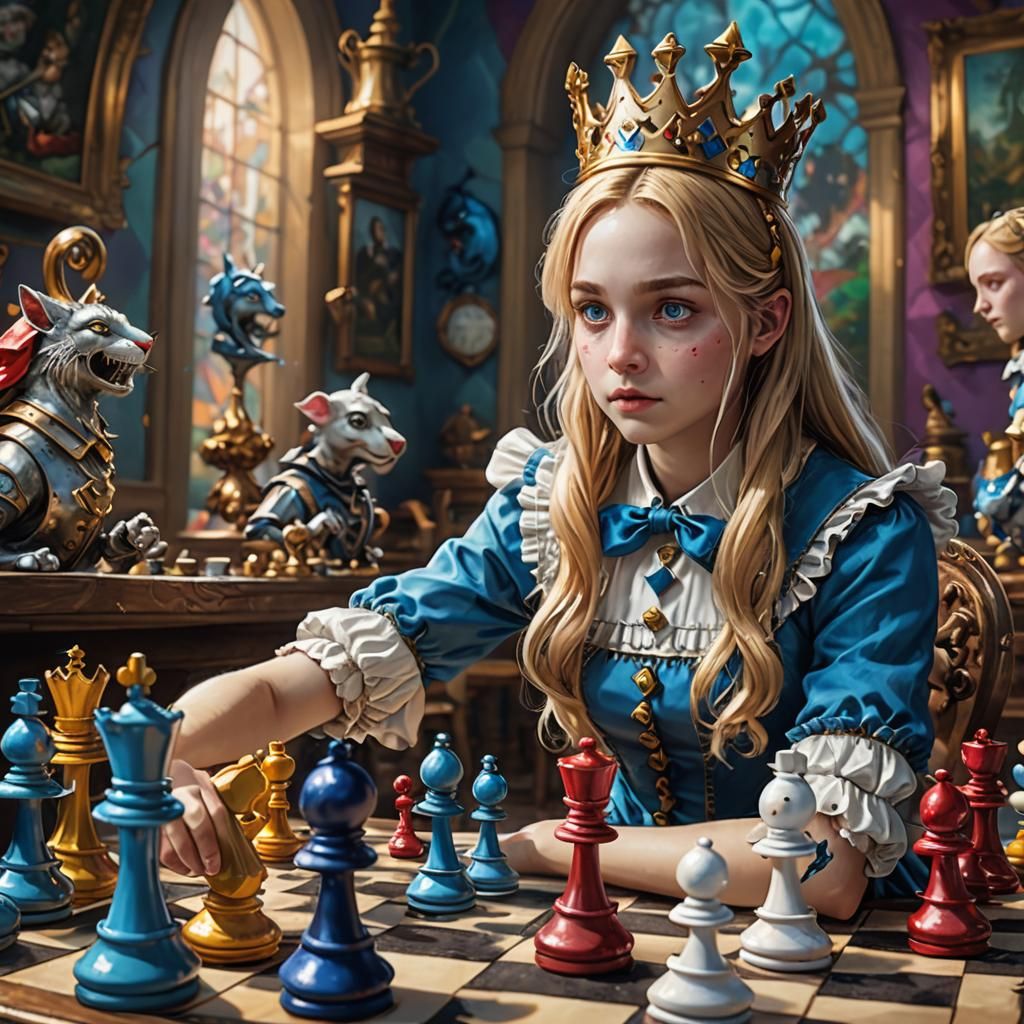 Alice in wonderland chess game.