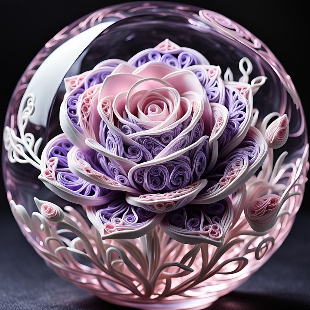 Quilled Rose Paperweight