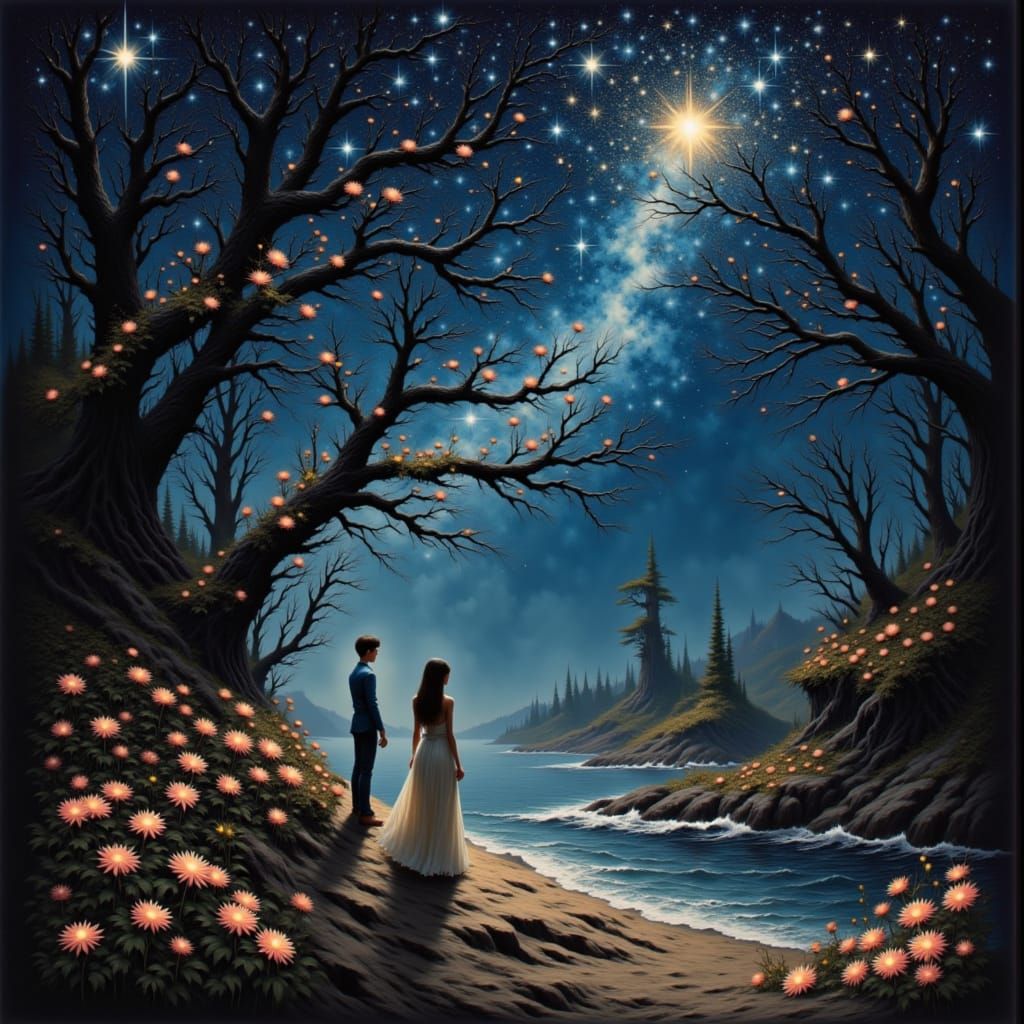 She moves like a dream
Through the starlit night
Every glance is a spark
In a world so bright <lora:PsyChic:1.0>