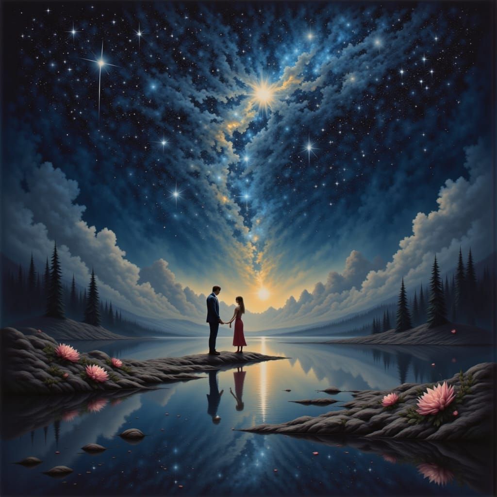 She moves like a dream
Through the starlit night
Every glance is a spark
In a world so bright <lora:PsyChic:1.0>