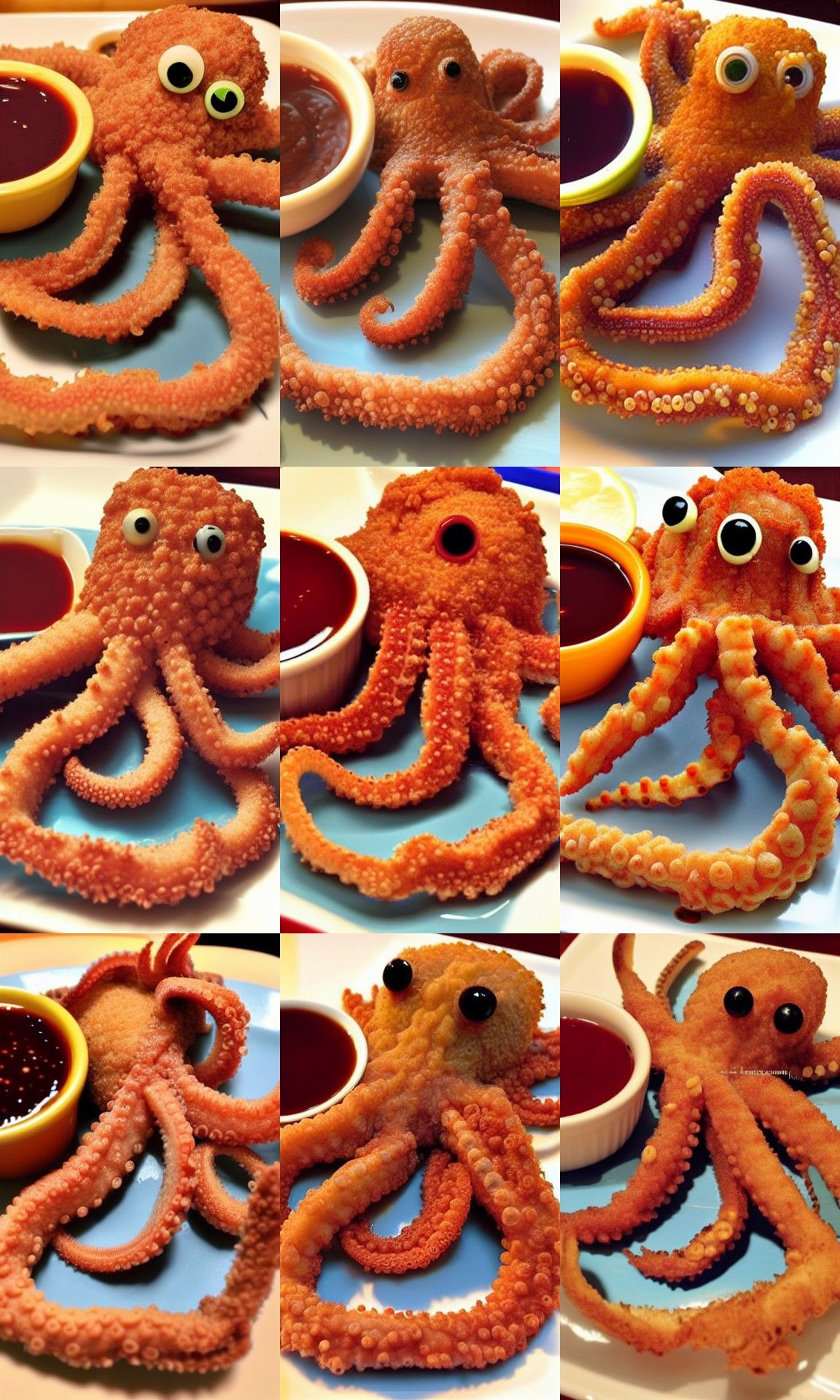 breaded octopus with dipping sauce AI Generated Artwork NightCafe