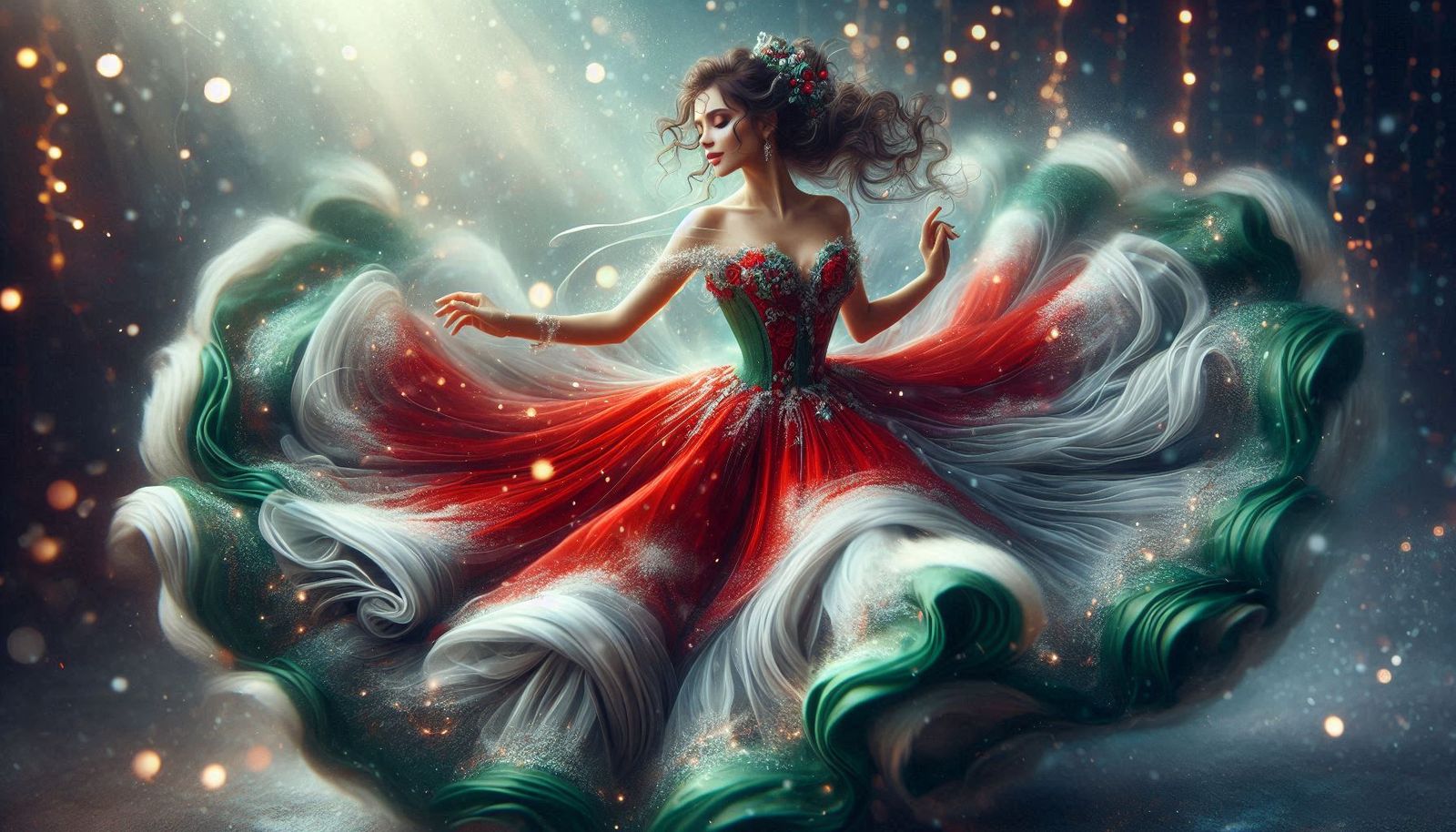 Wirbelndes Weihnachtskleid