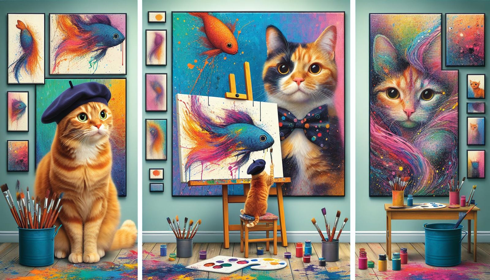 Triptych - Artist Cat
  by @KomBib