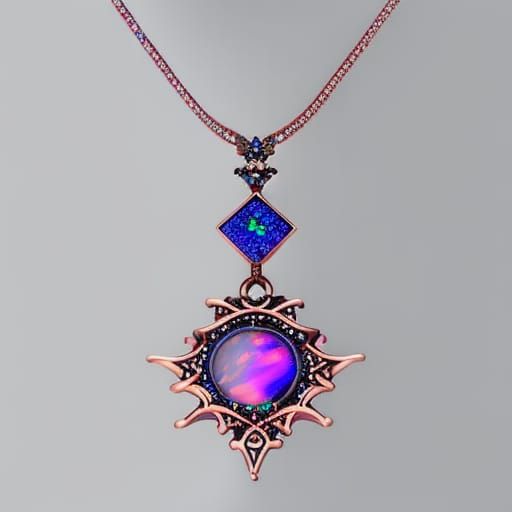 Ethereal gothic rose gold necklace with purple opal pendant ...