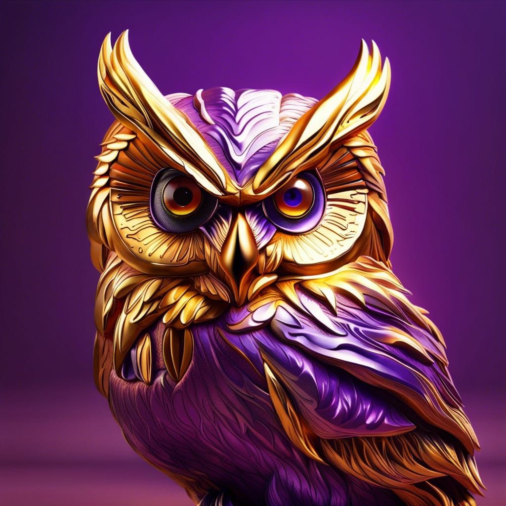 Golden owl AI Generated Artwork NightCafe Creator