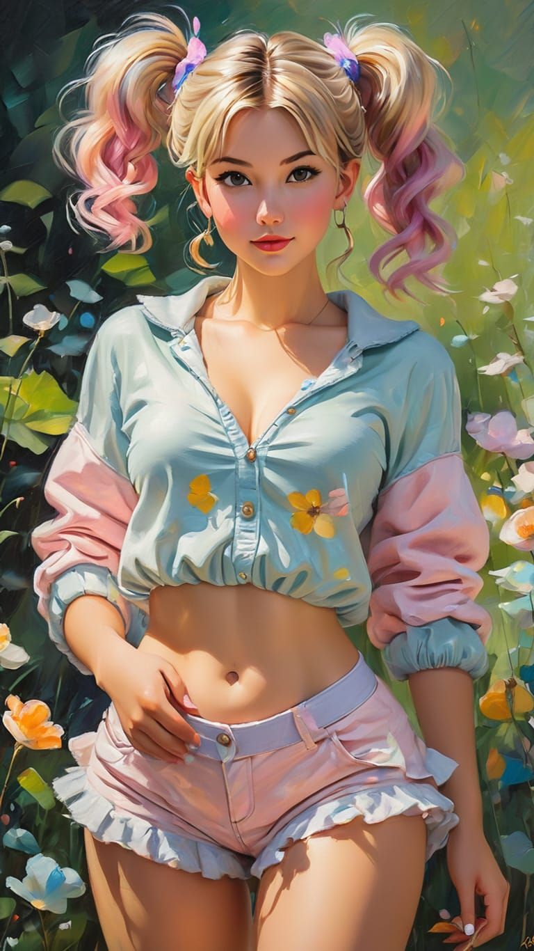 Beautiful pigtail girl