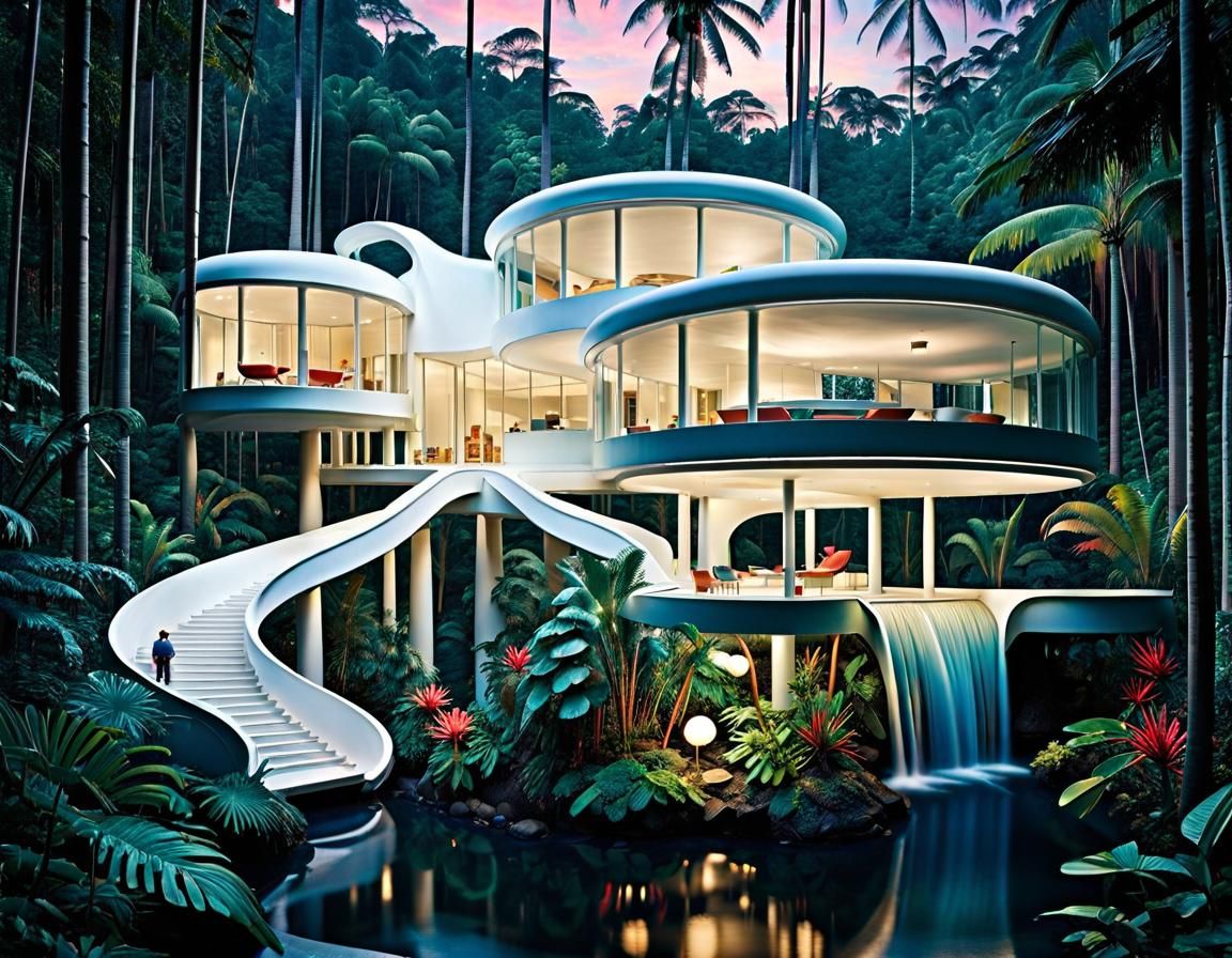 Frank Lloyd Wright with a tropical avant garde twist.  by @FantasticMsEagle