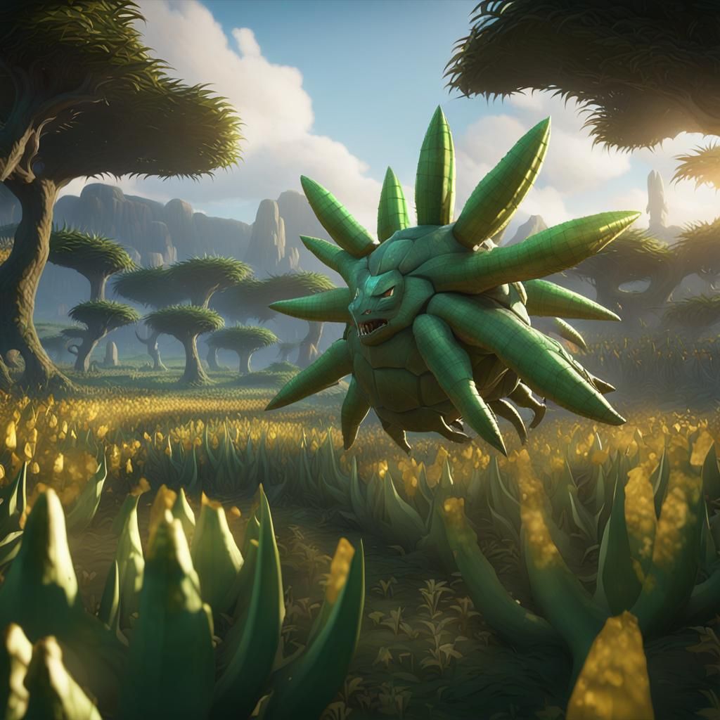 giant Pokemon-maguey floating - AI Generated Artwork - NightCafe Creator