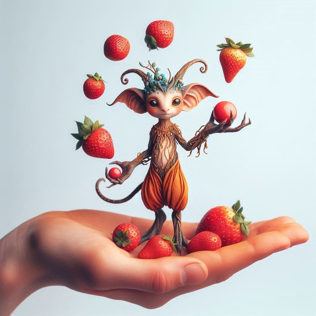Imp Juggling Strawberries