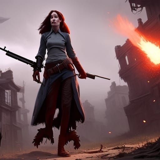 "Janie's Got A Gun" epic dark fantasy masterpiece, 8k resolu...