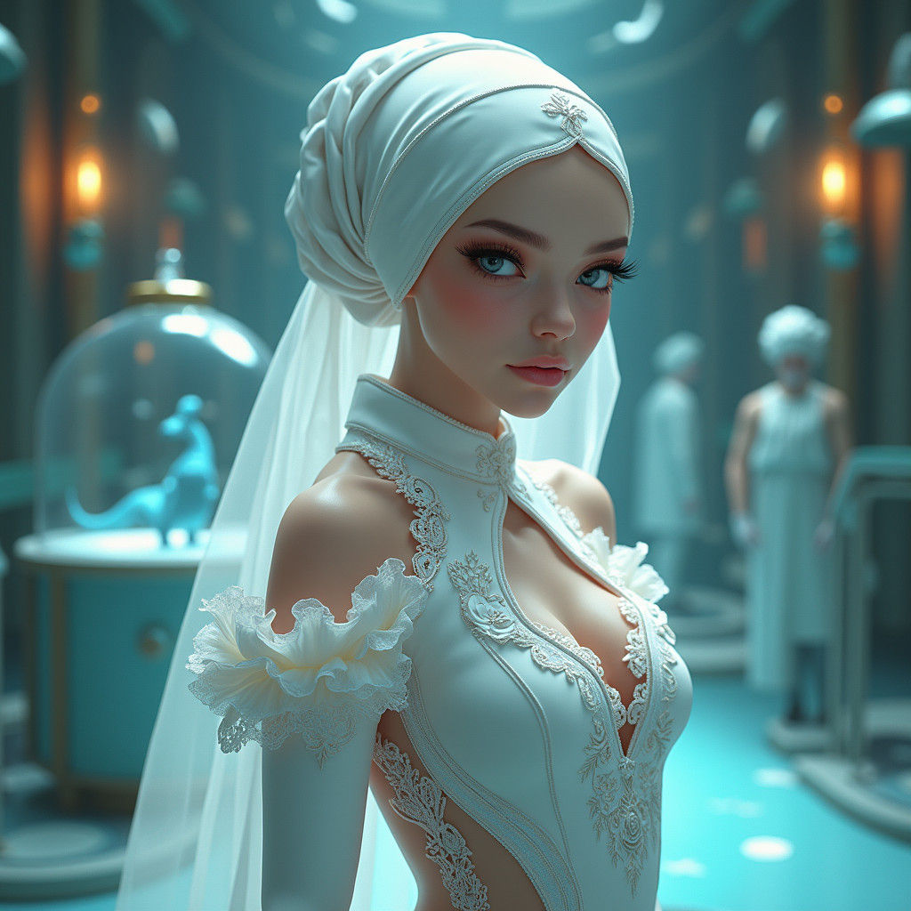 Fancy scientist lady