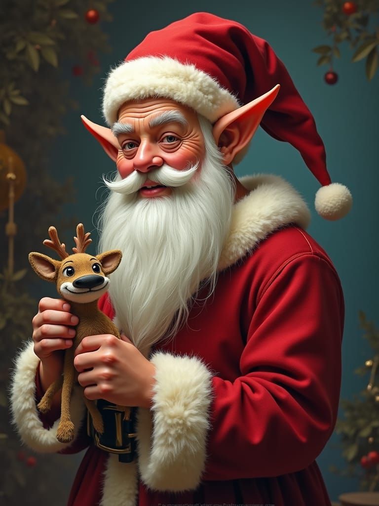 Magical Toy Maker Elf in Vibrant Colors